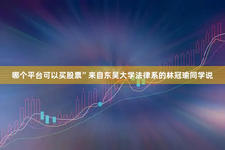 哪个平台可以买股票”来自东吴大学法律系的林冠瑜同学说